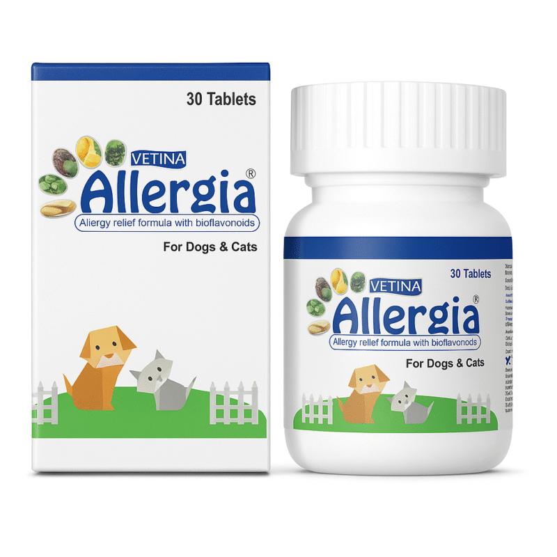 Allergia Tablets for pets – Allergy relief for itching, inflammation, and discomfort in dogs and cats.
