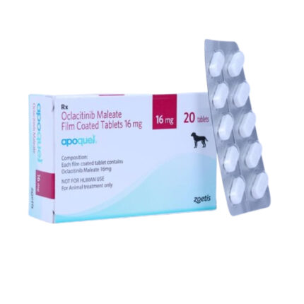 Apoquel 16 mg tablets pack for dogs used to treat itching and allergies