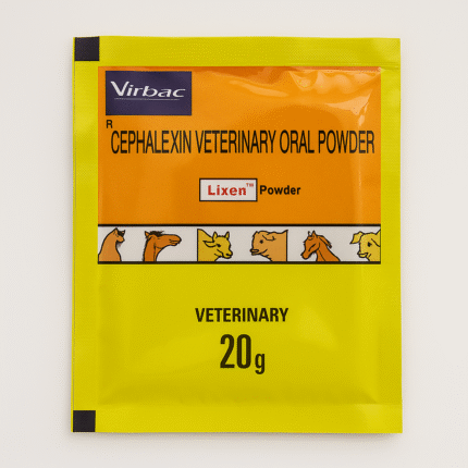 Cephalexin Oral Powder 20g for horses – effective antibiotic treatment for bacterial infections in equines.