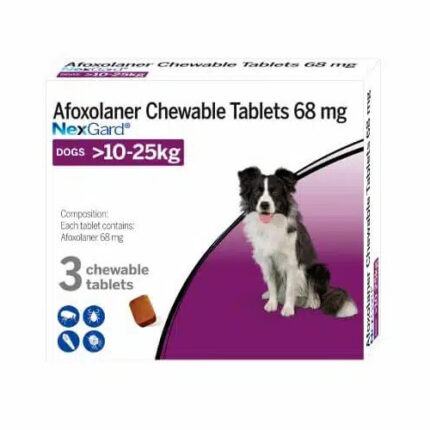 Nexgard Spectra 10–25kg chewable tablets for medium dogs