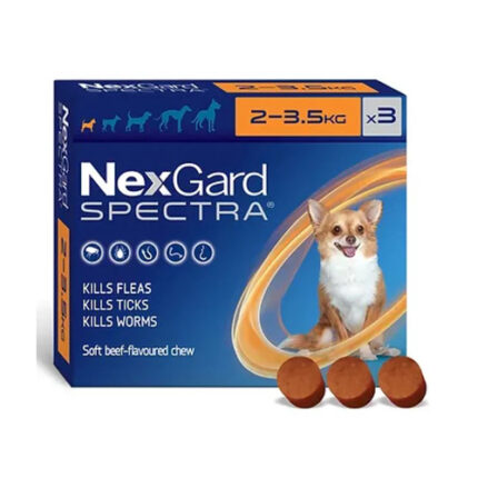 NexGard Spectra 2–3.5kg chewable tablet for small dogs for flea, tick, and worm protection