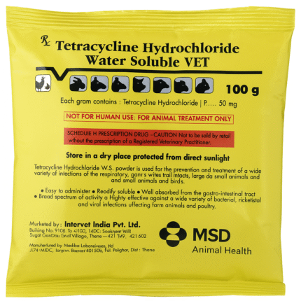 Tetracycline Hydrochloride 100g for Horses - Effective Treatment for Bacterial Infections