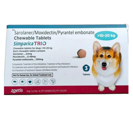 Simparica chewable tablets for medium dogs 10–20 kg by Zoetis